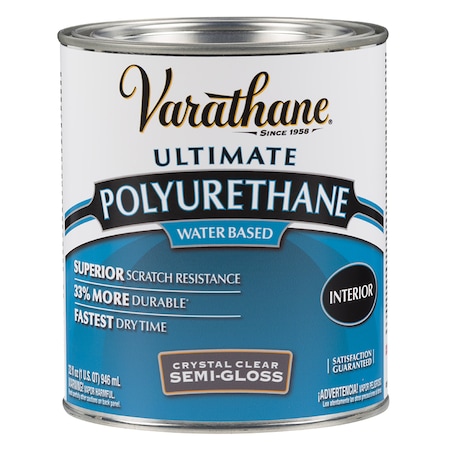 Rust-Oleum 1 Qt Crystal Clear Varathane WaterBased Inter Polyurethane Semi-Gloss 200141H